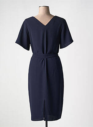Rochie midi țesătură crep mâneci scurte albastru ZAPA femeie
