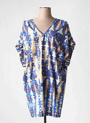Rochie scurtă mâneci scurte mâneci scurte albastru MÊME ROAD femeie