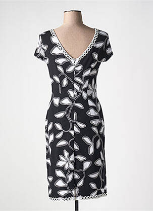 Rochie midi imprimeu fantezie mâneci scurte negru JOSEPH RIBKOFF femeie