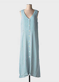Rochie lungă imprimeu fantezie fără mâneci albastru NICE THINGS femeie