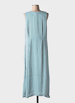 Rochie lungă imprimeu fantezie fără mâneci albastru NICE THINGS femeie