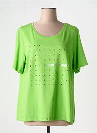 Tricou serigrafie flockată mâneci scurte verde ELENA MIRO femme