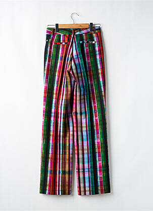 Pantalon larg țesătură poplin mărime normală verde DIXIE femeie