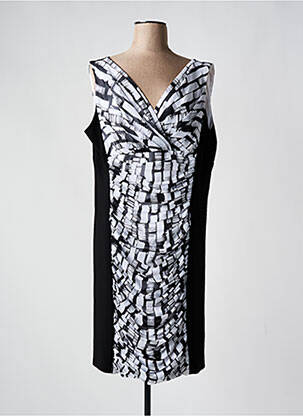 Rochie midi imprimeu fantezie fără mâneci negru JOSEPH RIBKOFF femeie