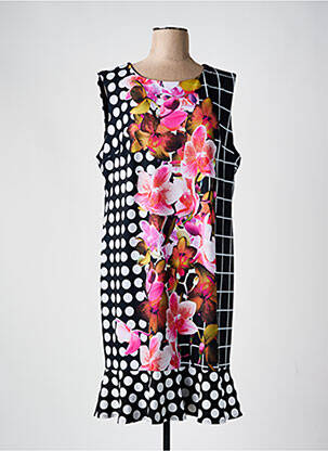 Rochie midi imprimeu floral fără mâneci negru JOSEPH RIBKOFF femeie