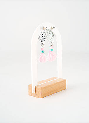 Cercei ornament oxid de zirconiu roz TATA GISELE femeie
