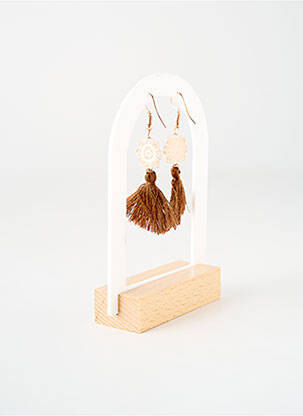 Cercei ornament charmă / pandantiv maro TATA GISELE femeie