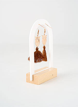 Cercei ornament charmă / pandantiv maro TATA GISELE femeie