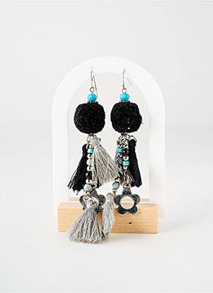 Cercei ornament charmă / pandantiv negru TATA GISELE femeie