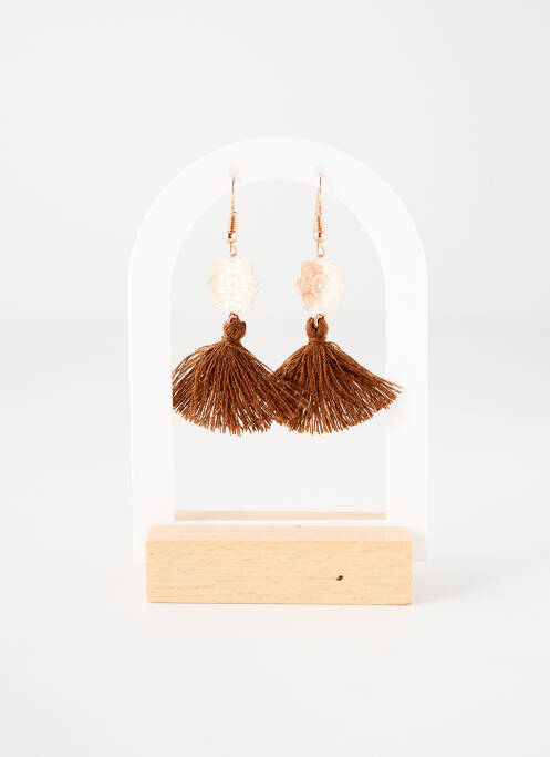 Cercei ornament charmă / pandantiv maro TATA GISELE femme