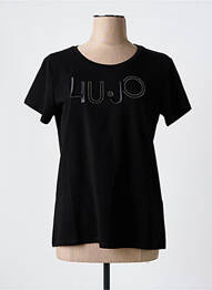 Tricou serigrafie cu strasuri mâneci scurte negru LIU JO femme