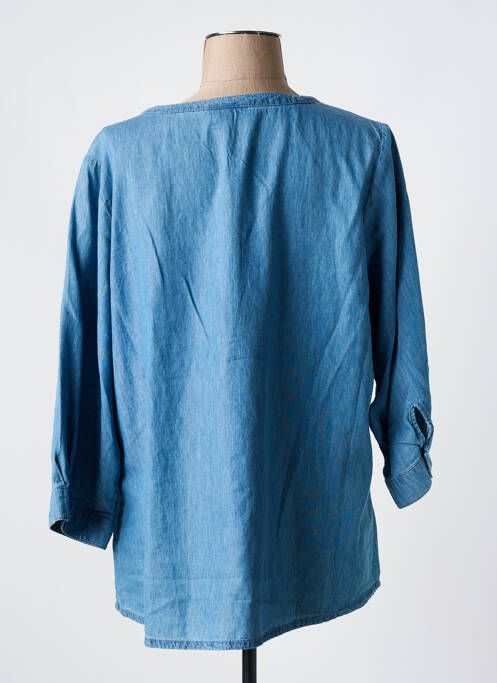 Tunică mâneci lungi închidere cu nasturi pe față albastru CREAM femme