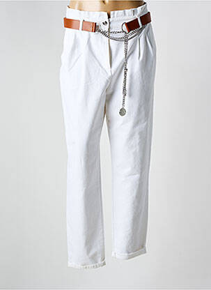 Blugi cu croială dreaptă alb CAROLINE BISS femeie