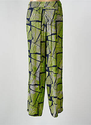 Pantalon drept țesătură poplin mărime normală verde FABER femeie