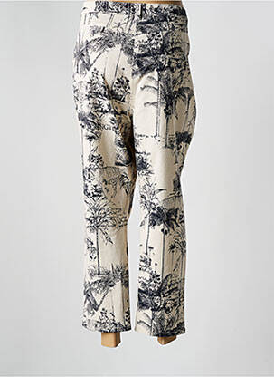 Pantalon 7/8 talie cu cleme mărime normală bej FABER femeie