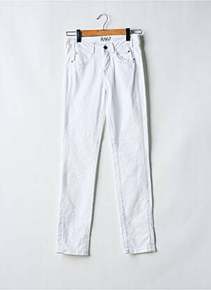 Blugi cu croială slim alb R867 femeie