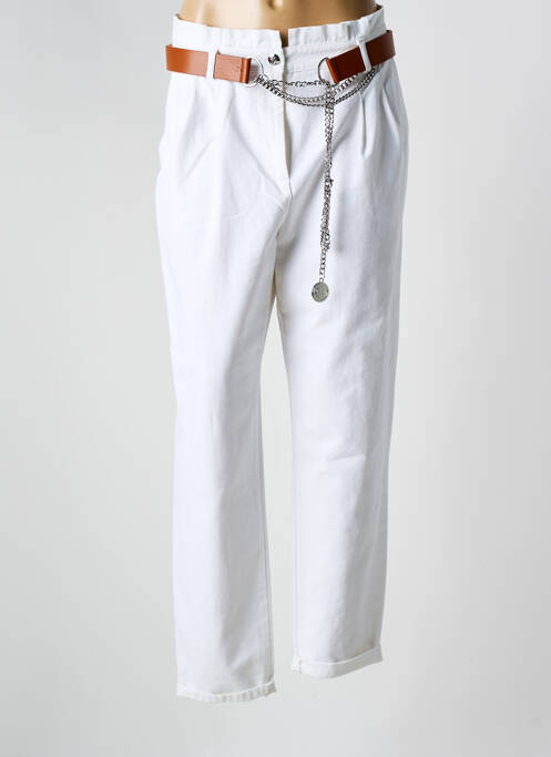 Blugi cu croială dreaptă alb CAROLINE BISS femeie