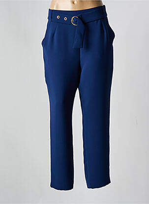 Pantalon drept țesătură poplin albastru CAROLINE BISS femeie