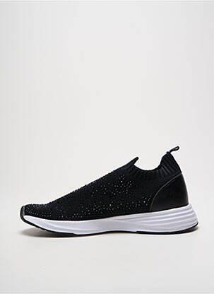 Adidași țesătură satinată toc de 4 la 6 cm negru GEMO femeie