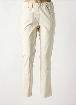 Jegging țesătură poplin mărime normală bej ADELINA BY SCHEITER femeie