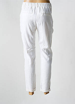 Pantalon slim talie elastică mărime normală alb EVA KAYAN femeie