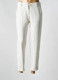 Pantalon 7/8 elasticitate mărime normală alb EVA KAYAN femme