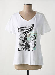 Tricou imprimeu fantezie mâneci scurte alb MARC AUREL femme