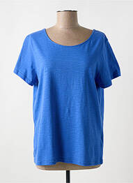 Tricou croială dreaptă mâneci scurte albastru ÉTYMOLOGIE femme