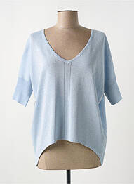 Tricou guler în v mâneci scurte albastru FUEGO WOMAN femme