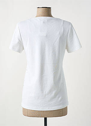 Tricou guler în v mâneci scurte alb MARBLE femeie
