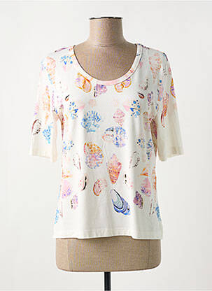 Tricou imprimeu fantezie mâneci scurte alb ANANKE femeie