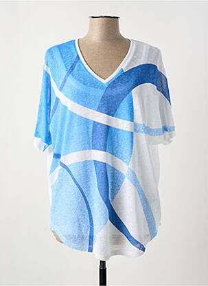 Tricou imprimeu fantezie mâneci scurte alb MARBLE femeie