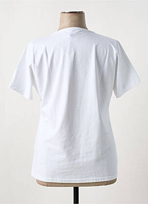 Tricou serigrafie cu strasuri mâneci scurte alb GUY DUBOUIS femeie