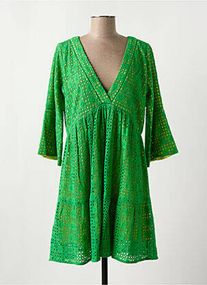 Rochie scurtă mâneci 3/4 mâneci 3/4 verde YESS. femeie