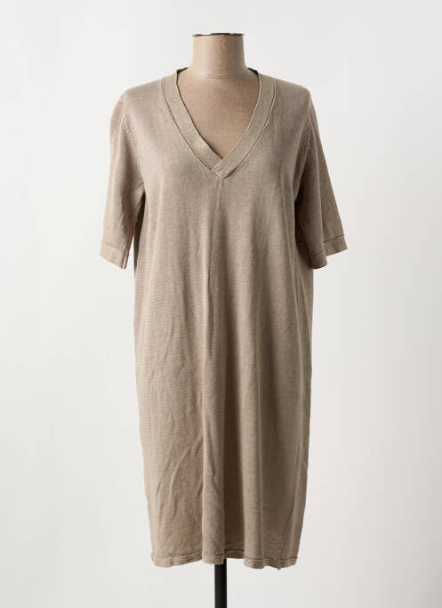 Rochie pulover maro DOREE CACHEMIRE femeie