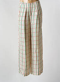 Pantalon larg țesătură poplin talie înaltă roz CHLOÉ STORA femeie