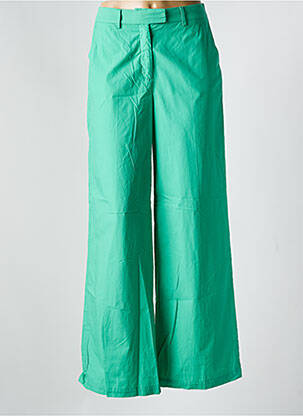 Pantalon larg țesătură poplin mărime normală verde BELLE PIÈCE femeie