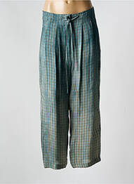 Pantalon larg talie cu cleme talie înaltă albastru CLARAMONTE femme