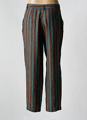 Pantalon drept talie cu cleme mărime normală maro MOMONI femeie