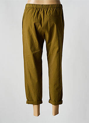 Pantalon 7/8 țesătură poplin mărime normală verde POMANDERE femeie