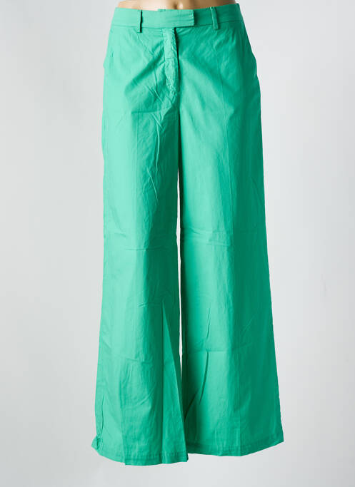 Pantalon larg țesătură poplin mărime normală verde BELLE PIÈCE femme