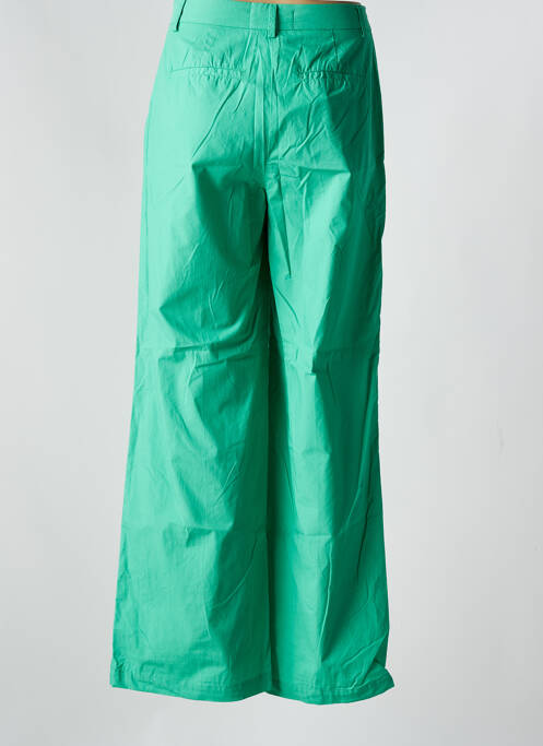 Pantalon larg țesătură poplin mărime normală verde BELLE PIÈCE femme
