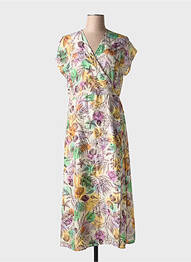 Rochie lungă imprimeu fantezie mâneci scurte violet ATTIC AND BARN femme