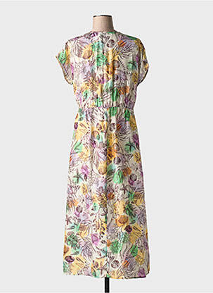 Rochie lungă imprimeu fantezie mâneci scurte violet ATTIC AND BARN femeie