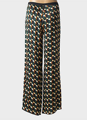 Pantalon evazat talie elastică verde SIYU femeie