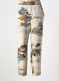Pantalon drept talie elastică bej MOMONI femme