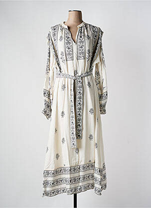 Rochie lungă mâneci lungi mâneci lungi bej STELLA FOREST femeie