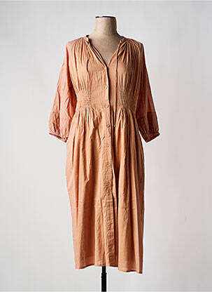 Rochie midi mâneci 3/4 mâneci 3/4 portocalie LEON & HARPER femeie
