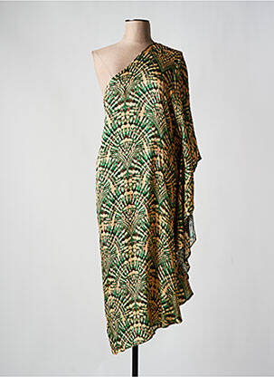 Rochie midi croială fluidă fără mâneci verde BELLEROSE femeie