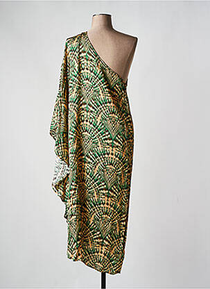 Rochie midi croială fluidă fără mâneci verde BELLEROSE femeie
